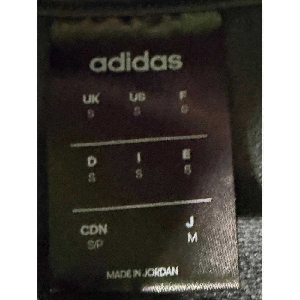 Adidas Mens Essentials Track Jacket Charcoal Grey Black 3-Stripe Full‎ Zip Small